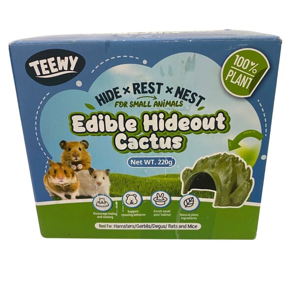 Teewy Edible Cactus Hideout Green Small Pet Rodents Dwarf Hamster Mouse Mice New - Picture 5 of 10